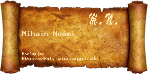 Mihain Noémi névjegykártya
